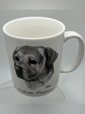 VTG Labrador Retriever Dog Coffee Cup Mug Artist Vladimir Porcelain By Rosalinde